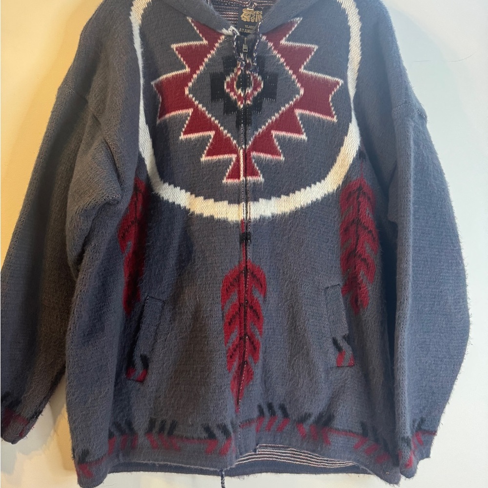 Gray And Red Patterned Women's Jacket - image 1